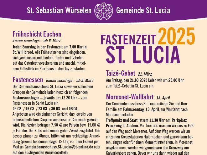 Flyer Fastenzeit Lucia