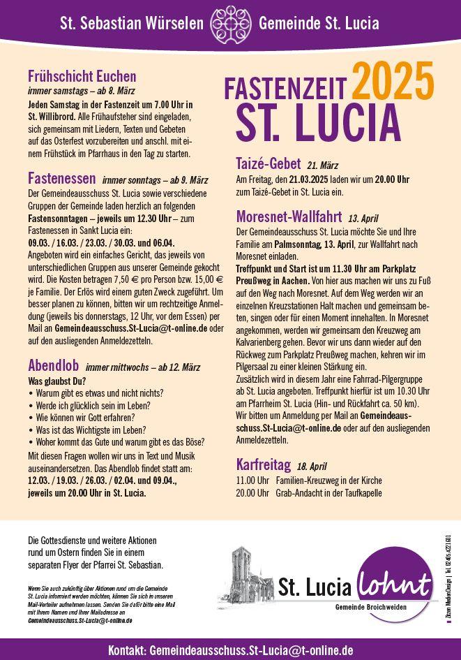 Flyer Fastenzeit Lucia (c) GA Lucia