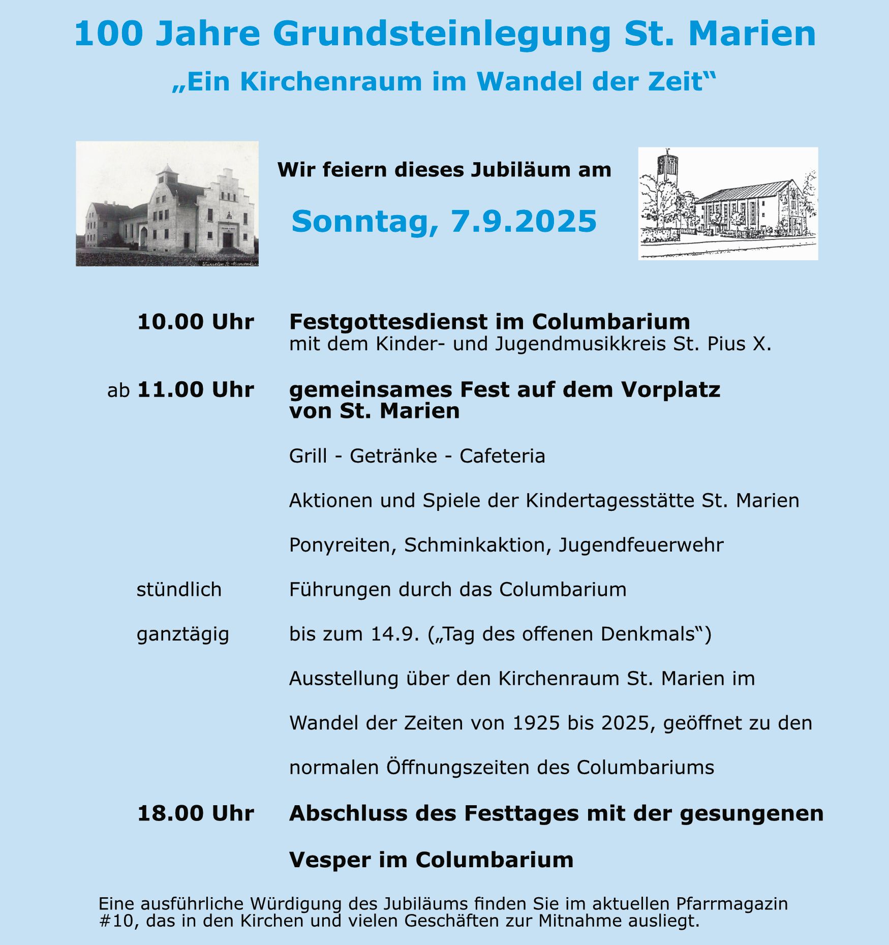100 Jahre Grundsteinlegung St. Marien - Fest 7.9.2025 (c) Pfarrei St. Sebastian