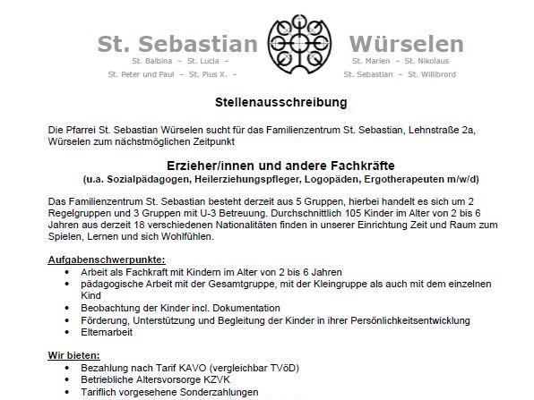 Stellenausschreibung Familienzentrum 02-2025