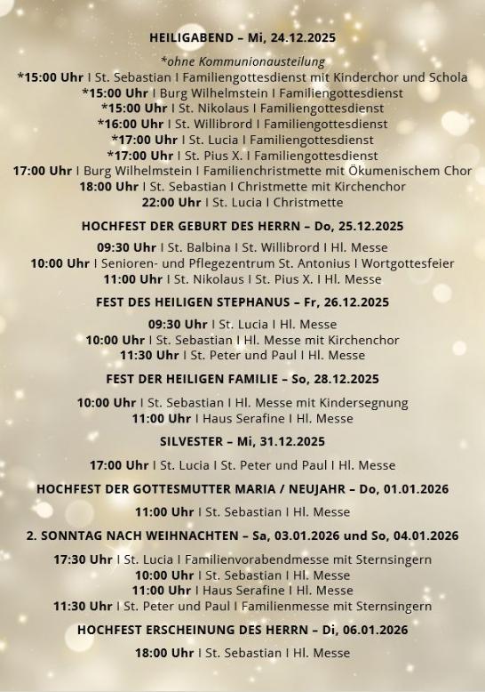 Weihnachten 2025 (c) Pfarrei St. Sebastian