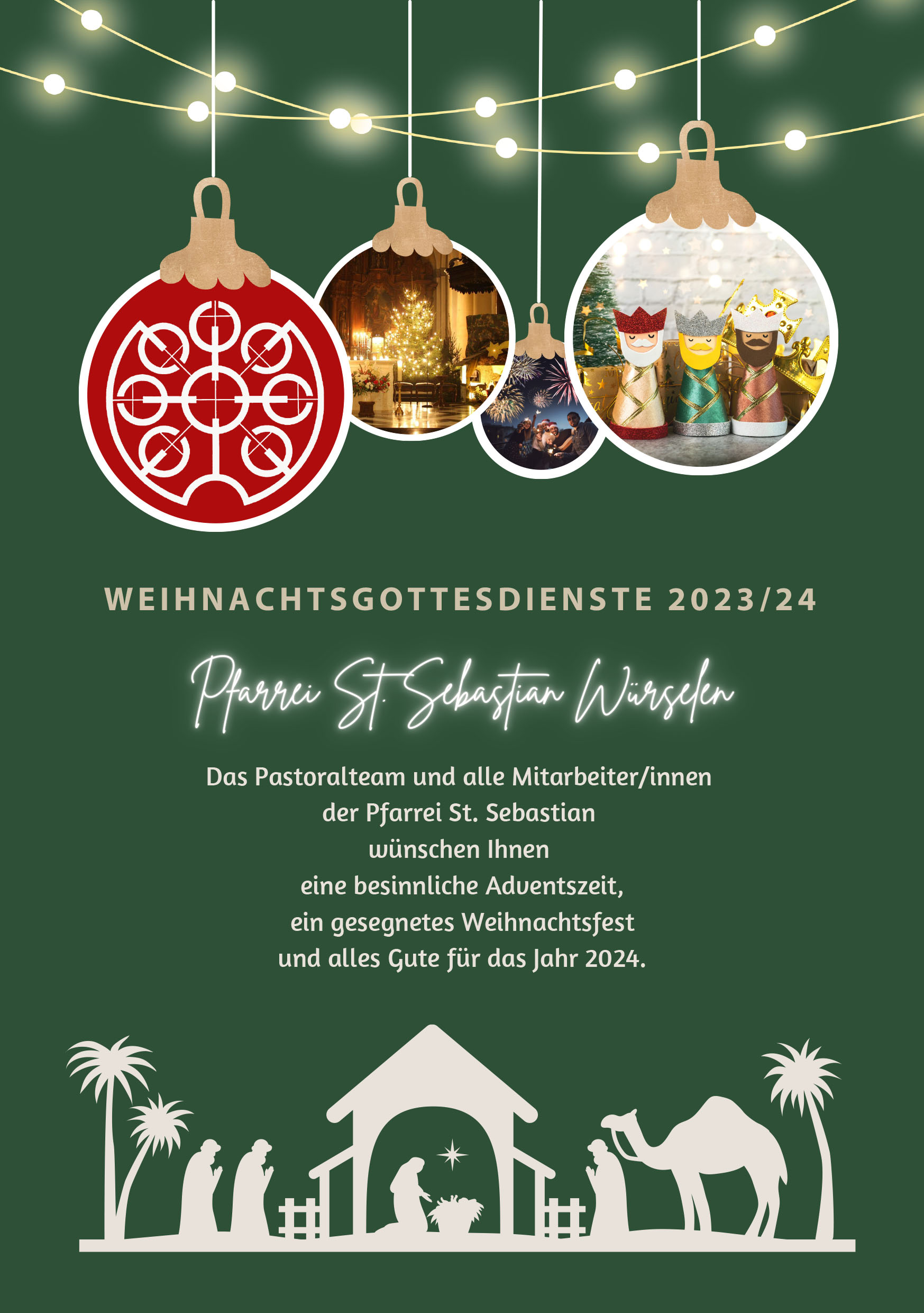 Plakat_Weihnachtsgottesdienste_2023_Final (c) Pfarrei St. Sebastian