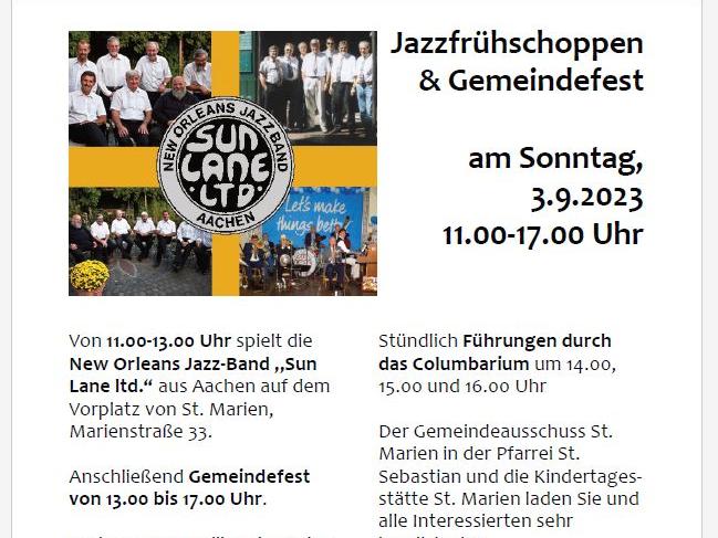 Jazzfrühschoppen Gemeindefest St. Marien
