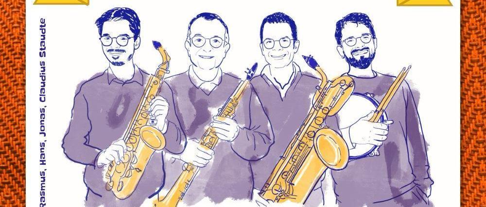 Plakat Väter und Söhne Sax'n'Drums in Eupen